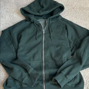 Green Zip up Hoodie
